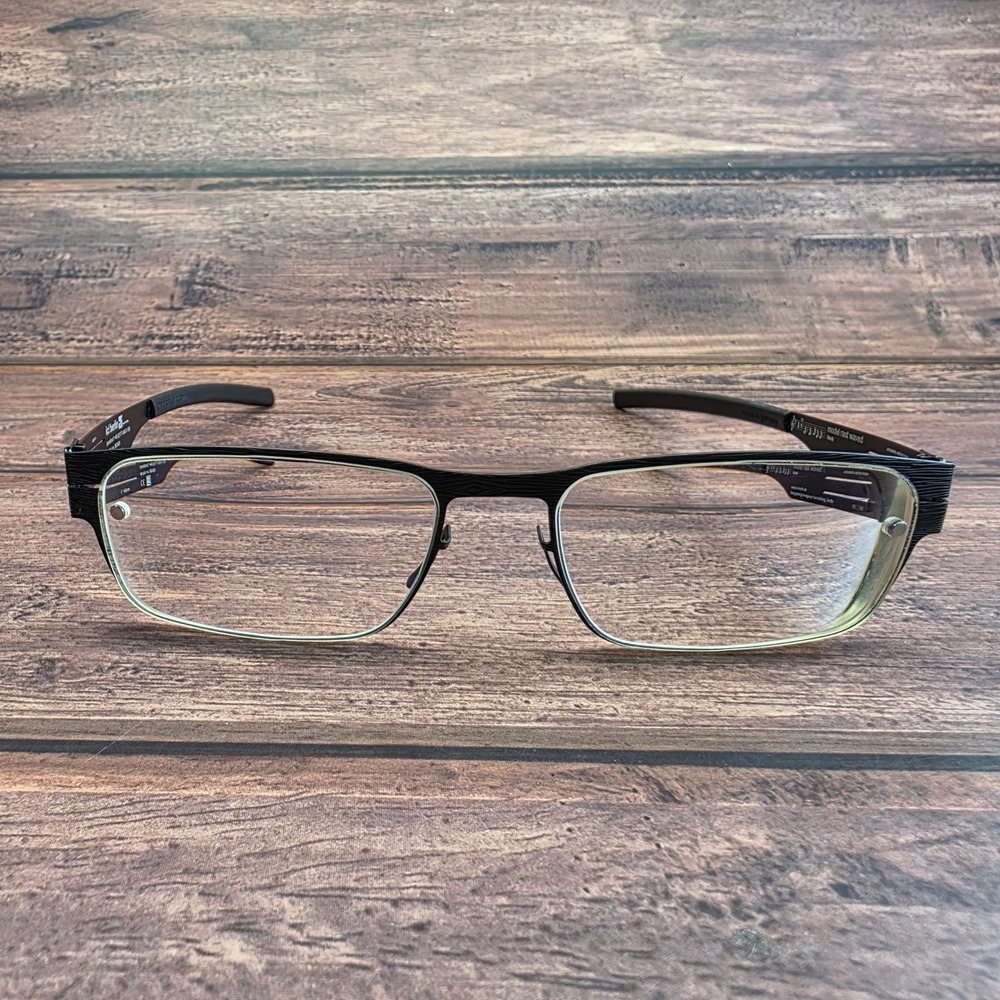ic! berlin Rast Waved Black Eyeglasses 51-18-145 Handcrafted Germany